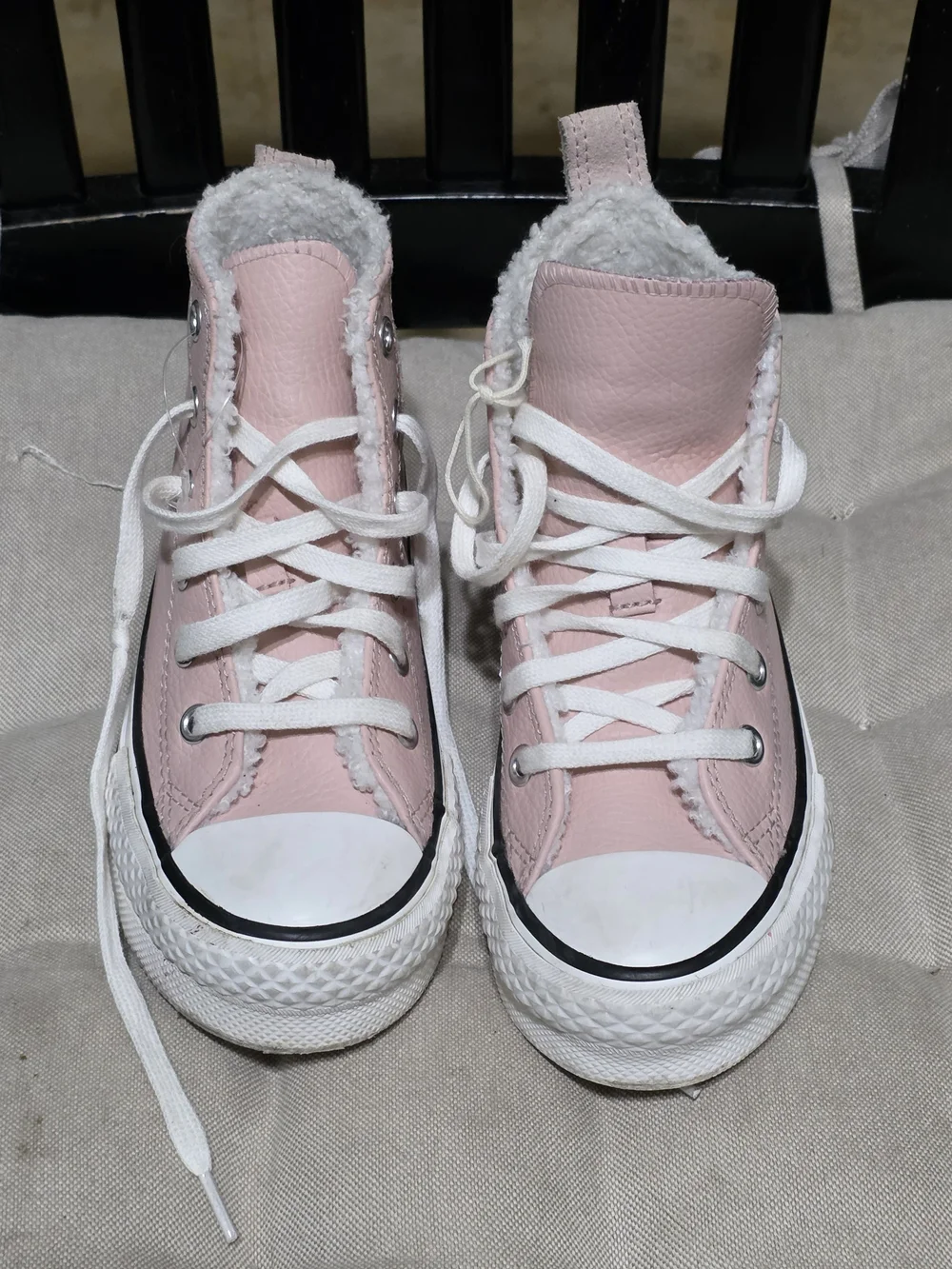 Converse Kids  Chink Taylor All Star Lift Platform Pink Lrathet Faux Size 12